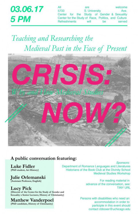 Researching the medieval past in the face of present crisis event poster